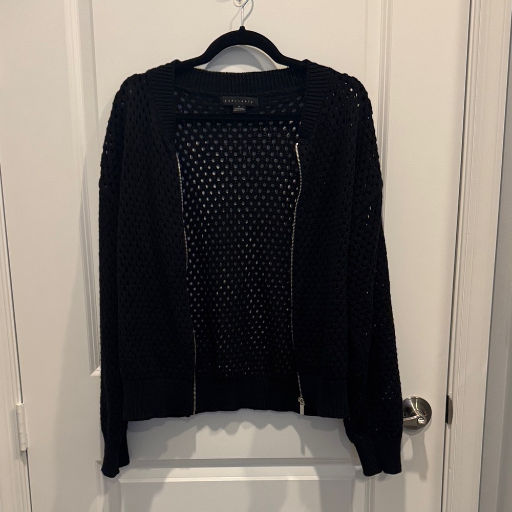 Sanctuary Black Open-Knit Cardigan